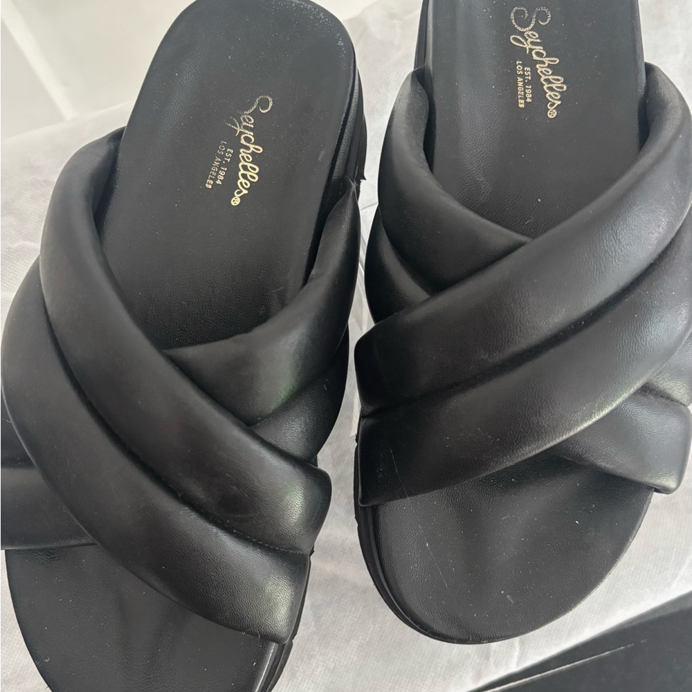 Seychelles Women's Black Crisscross Mules